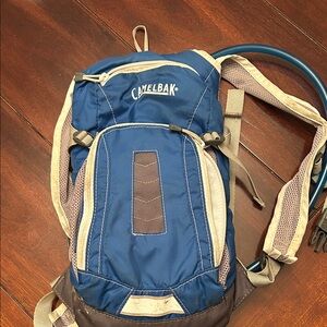 Camelbak Blue Hydration Backpack with Tan Accents